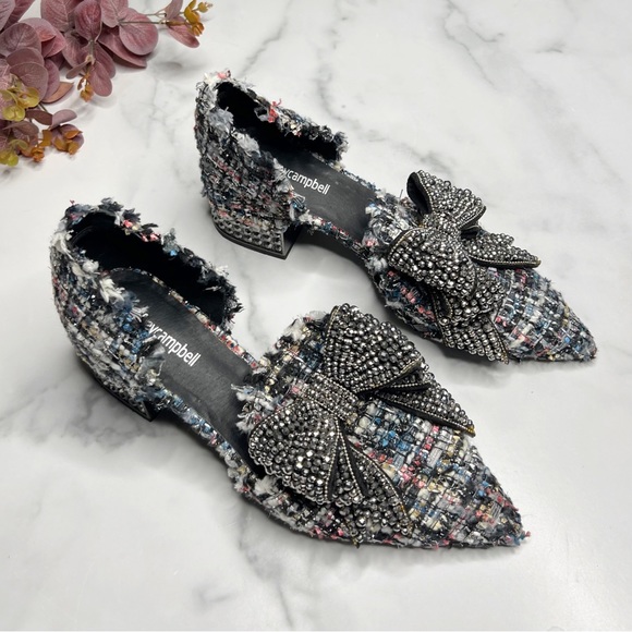Jeffrey Campbell Shoes - Jeffrey Campbell Valenti Mixed Media Bow Loafer Block Heel
